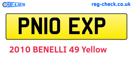 PN10EXP are the vehicle registration plates.