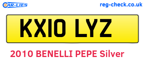 KX10LYZ are the vehicle registration plates.
