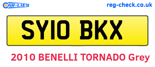 SY10BKX are the vehicle registration plates.