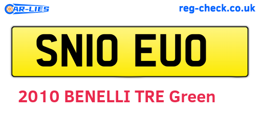 SN10EUO are the vehicle registration plates.