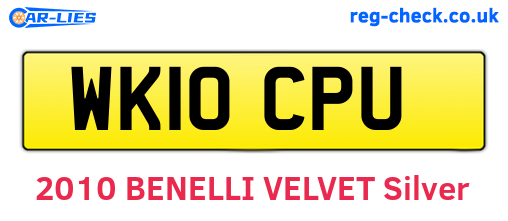 WK10CPU are the vehicle registration plates.