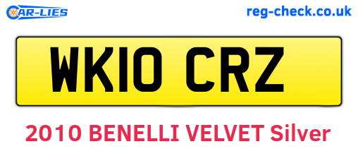 WK10CRZ are the vehicle registration plates.