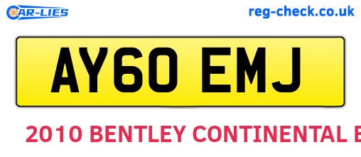 AY60EMJ are the vehicle registration plates.