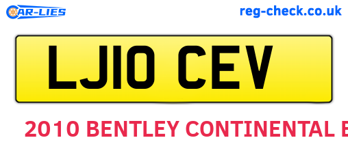LJ10CEV are the vehicle registration plates.