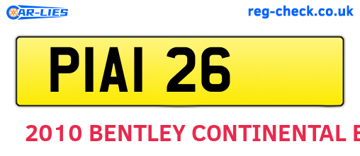 PIA126 are the vehicle registration plates.