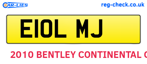 E10LMJ are the vehicle registration plates.