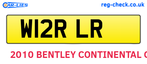 W12RLR are the vehicle registration plates.