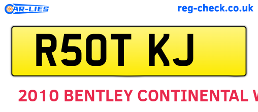 R50TKJ are the vehicle registration plates.