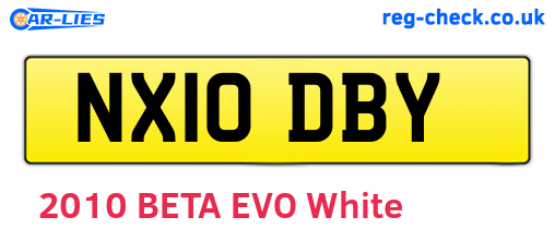 NX10DBY are the vehicle registration plates.