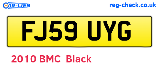 FJ59UYG are the vehicle registration plates.