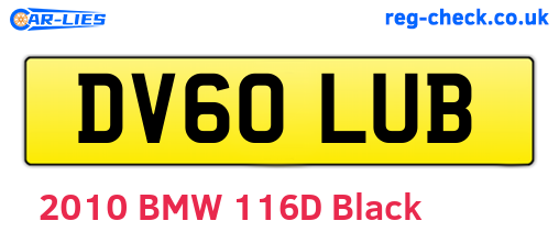 DV60LUB are the vehicle registration plates.