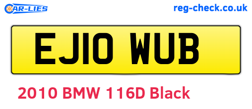EJ10WUB are the vehicle registration plates.