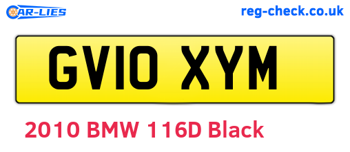 GV10XYM are the vehicle registration plates.