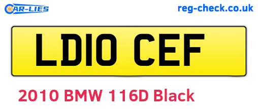 LD10CEF are the vehicle registration plates.