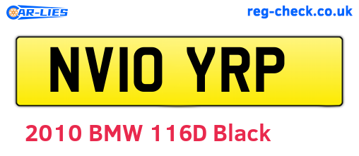 NV10YRP are the vehicle registration plates.