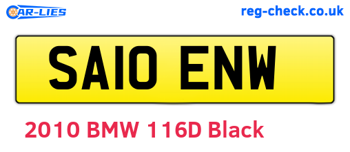 SA10ENW are the vehicle registration plates.