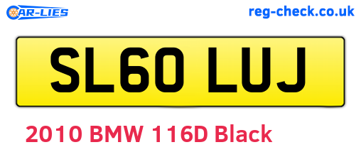 SL60LUJ are the vehicle registration plates.