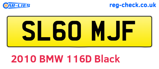 SL60MJF are the vehicle registration plates.