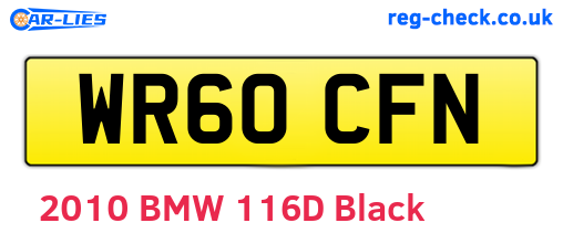 WR60CFN are the vehicle registration plates.