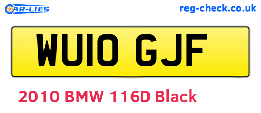 WU10GJF are the vehicle registration plates.