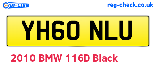 YH60NLU are the vehicle registration plates.