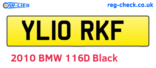 YL10RKF are the vehicle registration plates.