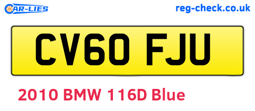 CV60FJU are the vehicle registration plates.