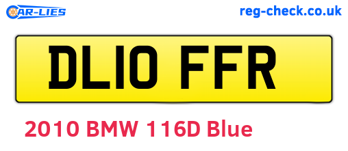 DL10FFR are the vehicle registration plates.