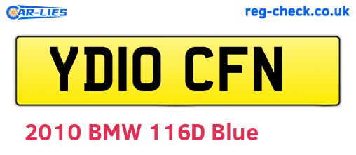 YD10CFN are the vehicle registration plates.