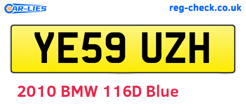 YE59UZH are the vehicle registration plates.