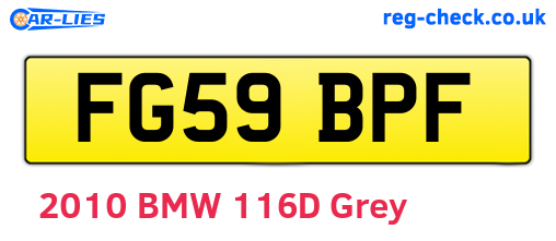 FG59BPF are the vehicle registration plates.