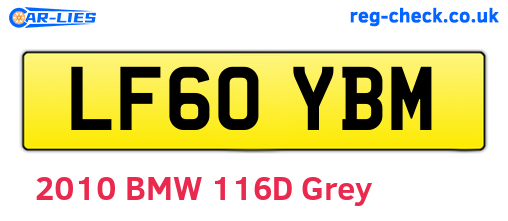 LF60YBM are the vehicle registration plates.