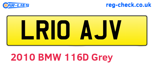 LR10AJV are the vehicle registration plates.