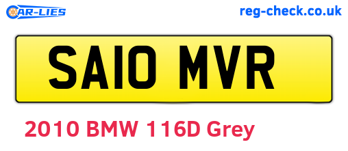 SA10MVR are the vehicle registration plates.