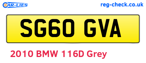 SG60GVA are the vehicle registration plates.