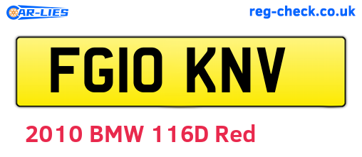 FG10KNV are the vehicle registration plates.