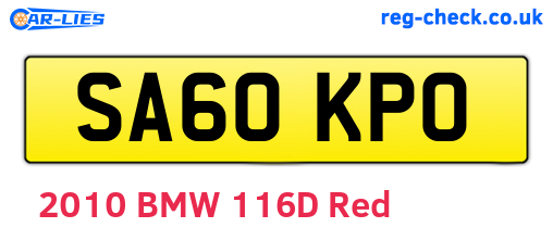 SA60KPO are the vehicle registration plates.