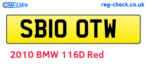 SB10OTW are the vehicle registration plates.