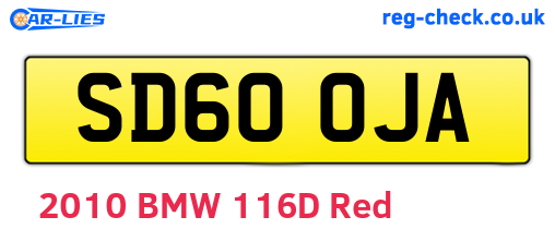 SD60OJA are the vehicle registration plates.