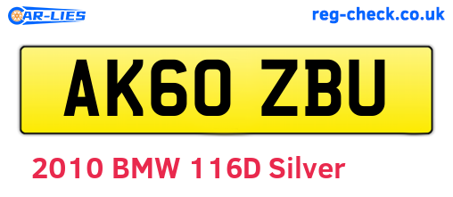 AK60ZBU are the vehicle registration plates.