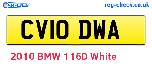 CV10DWA are the vehicle registration plates.