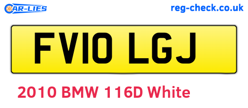 FV10LGJ are the vehicle registration plates.