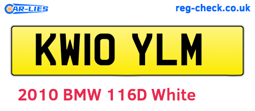 KW10YLM are the vehicle registration plates.