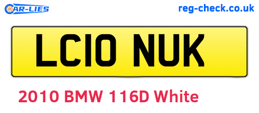 LC10NUK are the vehicle registration plates.