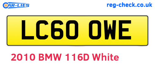 LC60OWE are the vehicle registration plates.