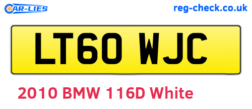 LT60WJC are the vehicle registration plates.