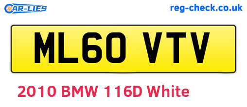 ML60VTV are the vehicle registration plates.