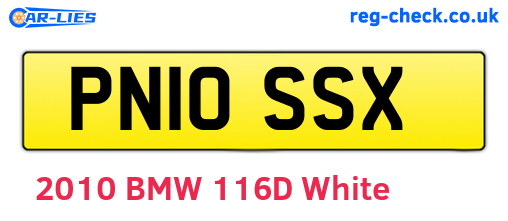 PN10SSX are the vehicle registration plates.