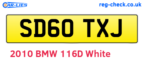 SD60TXJ are the vehicle registration plates.