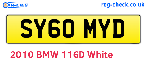SY60MYD are the vehicle registration plates.